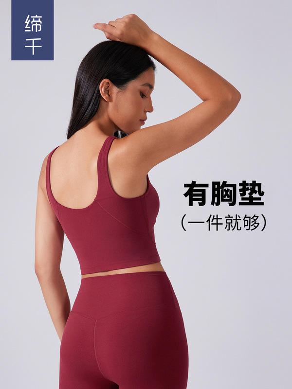 跨境新款美背运动内衣女瑜伽跑步文胸健身背心上衣瑜伽服S2054|undefined