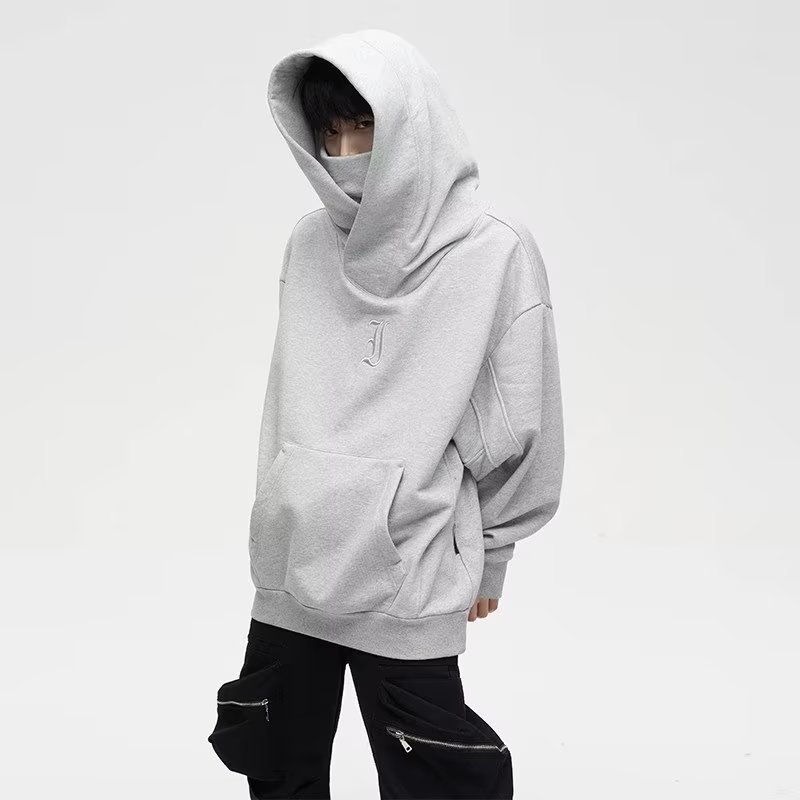 Nuevo suéter con capucha de cuello alto para hombres primavera y otoño marca de moda estadounidense Estilo funcional hiphop estilo hip hop diseño sentido moda suelta