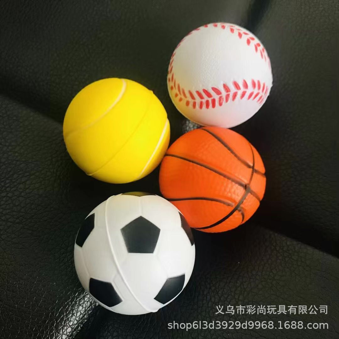 Cross-Border Spray-Painted 4cm Mini Foam Ball Football Pu Sponge Small Basketball Bouncy Ball Rugby Volleyball Golf
