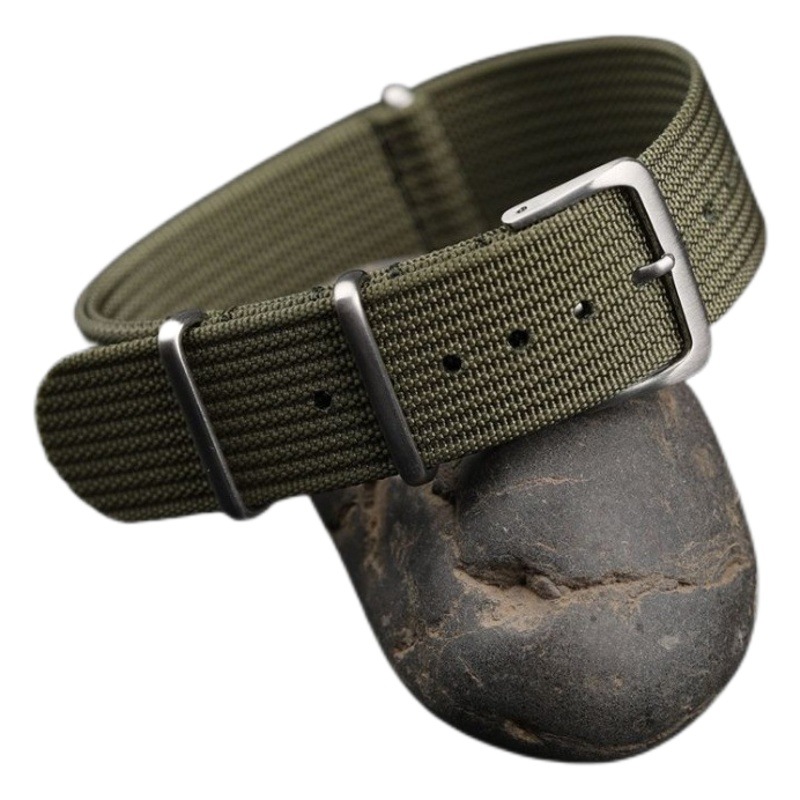 NATO One-piece Nylon Woven Canvas Strap Solid Color Nylon Woven Strap Wholesale 18-22mm