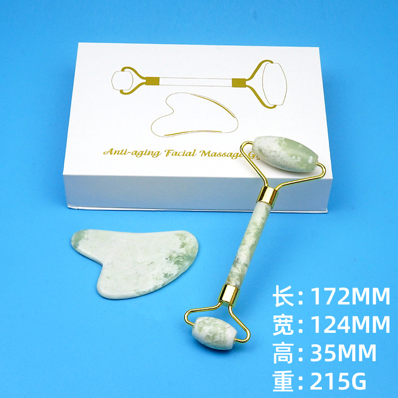 Fábrica al por mayor salón de belleza cuerpo entero espalda raspado masaje cara ojo Jade rodillo raspado tablero combinación traje