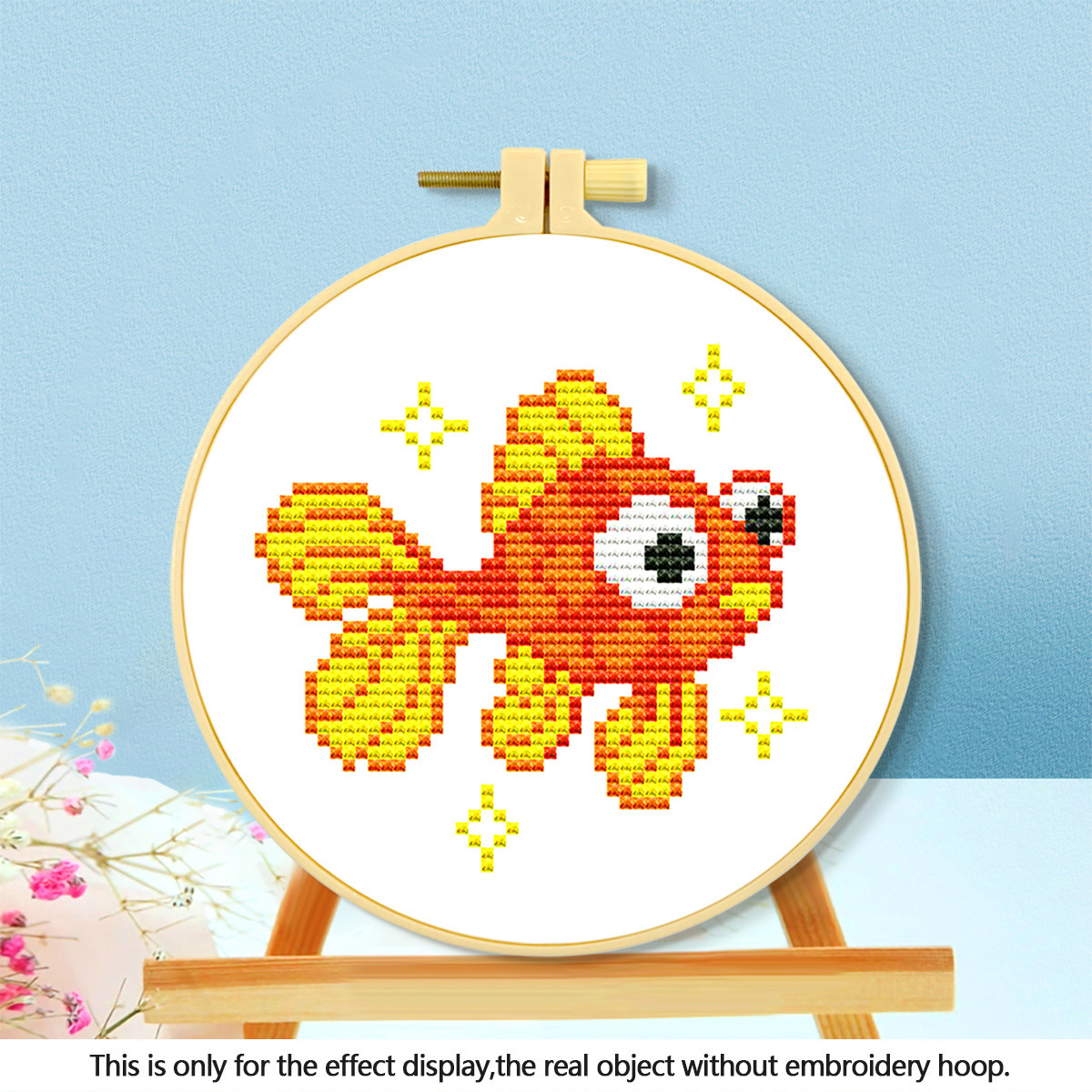 Nueva serie de dibujos animados transfronteriza girasol-pez dorado-mariposa-flor en maceta principiante punto de cruz de nivel de entrada image 9