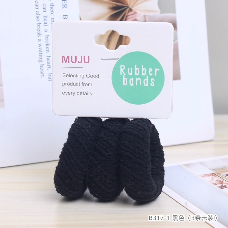 [Carga de tarjeta] sensación de alto nivel coreano de cabello de código de barras de moda de alta elasticidad de cabello anillo de cabello correa de cola de caballo