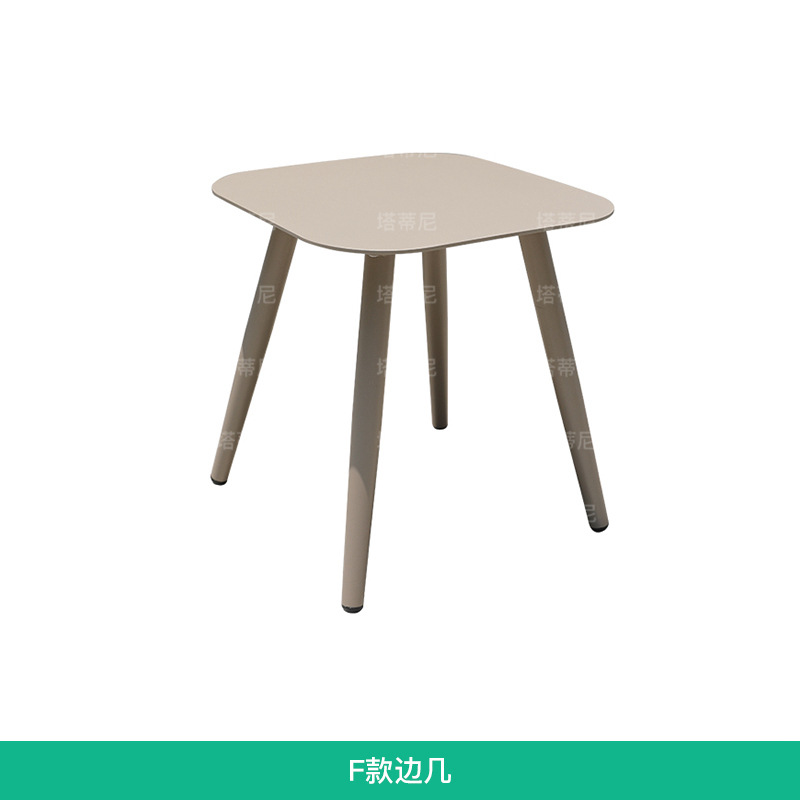 Balcón mesa de café pequeño apartamento sala de estar hogar Luz al aire libre lujo moderno Mesa Redonda de madera maciza mesa lateral de aleación de aluminio al aire libre image 11