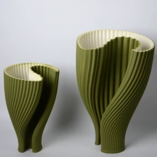 3D打印白色简约现代陶瓷工艺品创意插花器花瓶摆件家居软装饰品