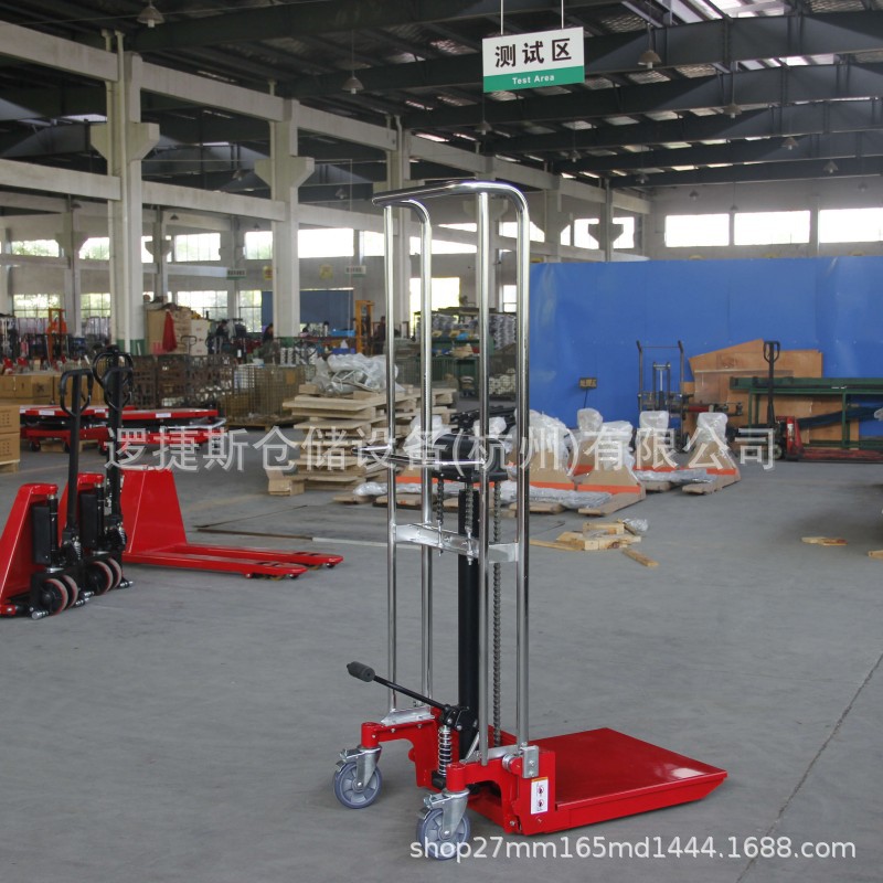 轻型手动堆高车400kg液压装卸升降行李升高车平台叉车堆垛车