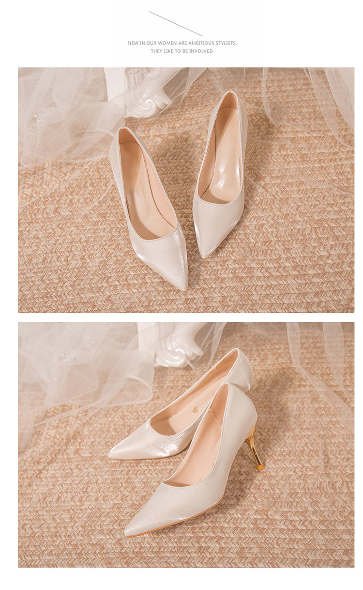 Women's Elegant Solid Color Point Toe Pumps display picture 11