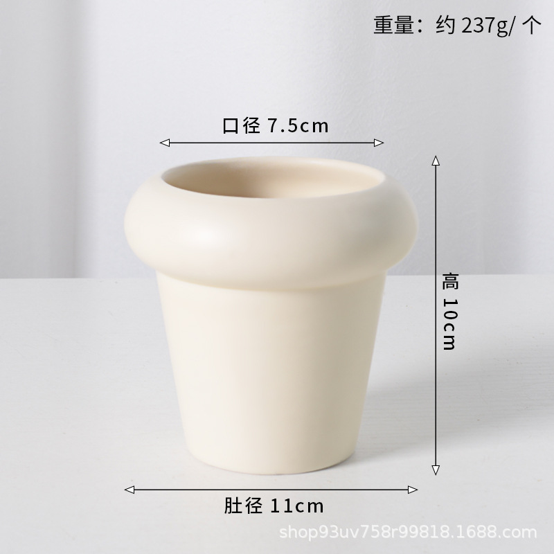 Pot de cerámica crema INS lujo ligero de alto nivel sensación de plantación de orquídeas mariposa simple orquídeas plantación de pot de porcelana blanca Dehua