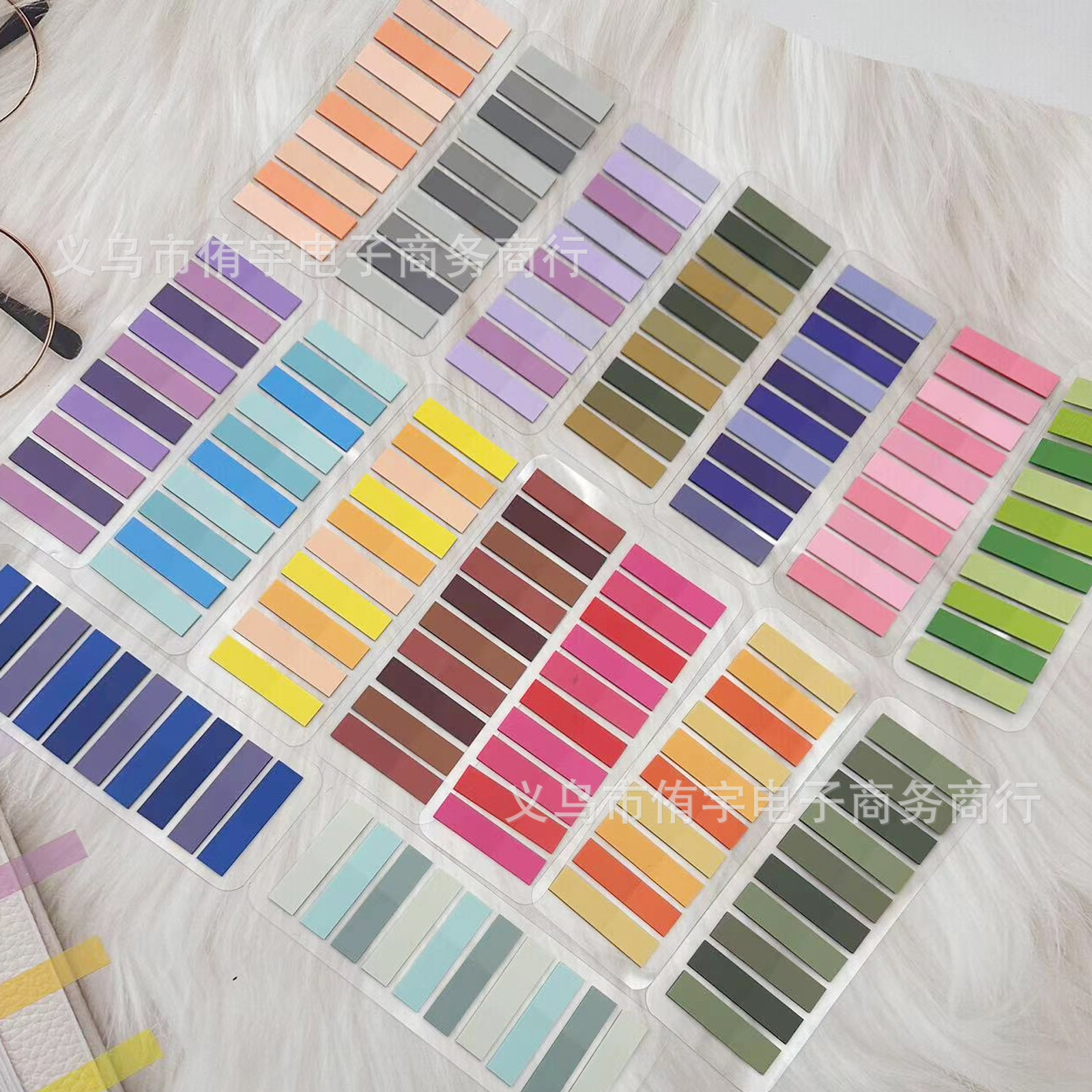 Cross-border new product manufacturers in stock PET candy-colored sticky notes student transparent index stickers 200 Macaron stickers
