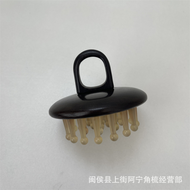 Ebony Wood Meridian Massage Comb 28 Teeth Ring Finger Scalp Comb for Head Therapy Salons Portable specifications