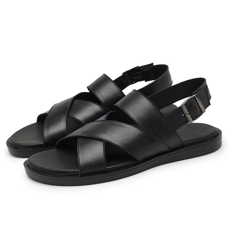 Внешняя торговля Большие размеры летние мужские кожаные сандалии пляжная обувь уличные повседневные сандалии мужские римские сандалии с перекрестными ремешками трансграничные