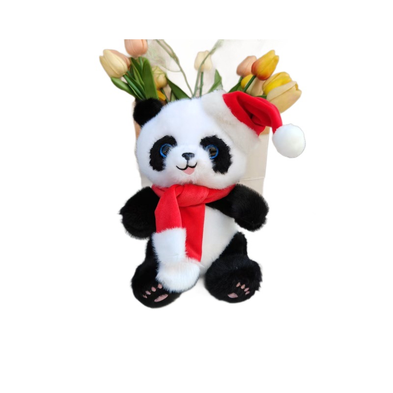 Regalos de Navidad Papá Noel juguetes de peluche bufandas rojas lindas pingüinos osos polares muñecas al por mayor