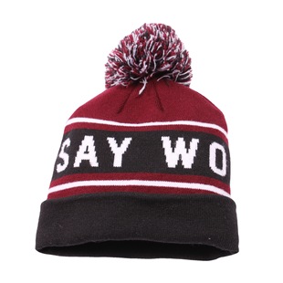 Manufacturers Supply High-Quality Best-Selling Thickeneded with Ball Letter Logo Jacquard Knitted Hat Ladies Winter Knitted Hat