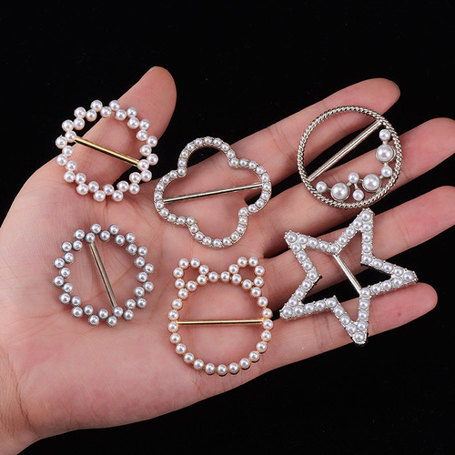 High-end pearl Japanese word waist scarf clothes button T-shirt shirt windbreaker hem versatile fashionable corner knotted button