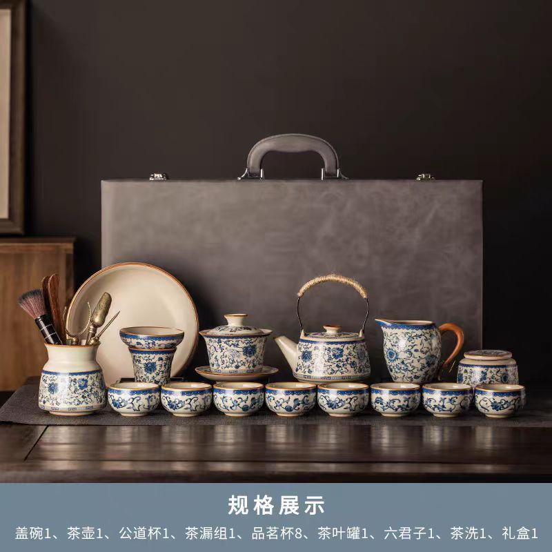 Alta calidad Nuevo 2024 nuevo arroz verde huangru horno kung fu conjunto de té doméstico ligero de lujo de alta calidad cerámica china tetera taza de té