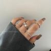 Set, ring, adjustable brand chain, Korean style, simple and elegant design, internet celebrity, on index finger