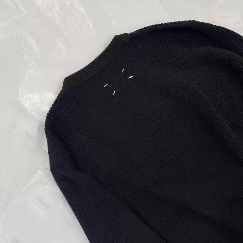 Margiela Style Gray Crew Neck Sweater Men's Winter Pullover Base Warm Knitwear