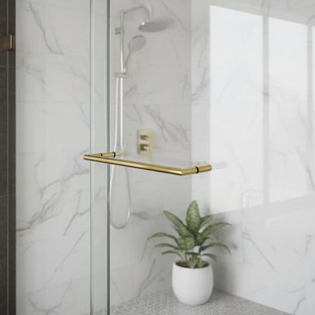 Cross-Border 2025 Shower Room Glass Door Handle Single Side with Head for Swing Door/Door Clamp Door Hinge Bathroom Grab Bar