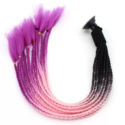 Women's Motorcycle Dreadlocks Accessories | Motosiklet dəbilqələri - black-pink-and-purple-gradient-large-suction-cup