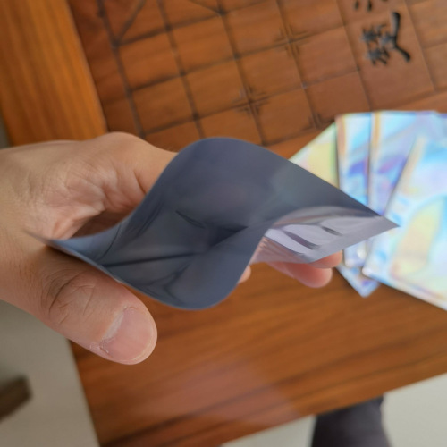 Dual-Sided Laser-Reflective Flat Pouch Decorative Aluminum Foil Bag Flat Mouth Packaging Bag Vacuum-Proof Cosmetic Concealing Bag