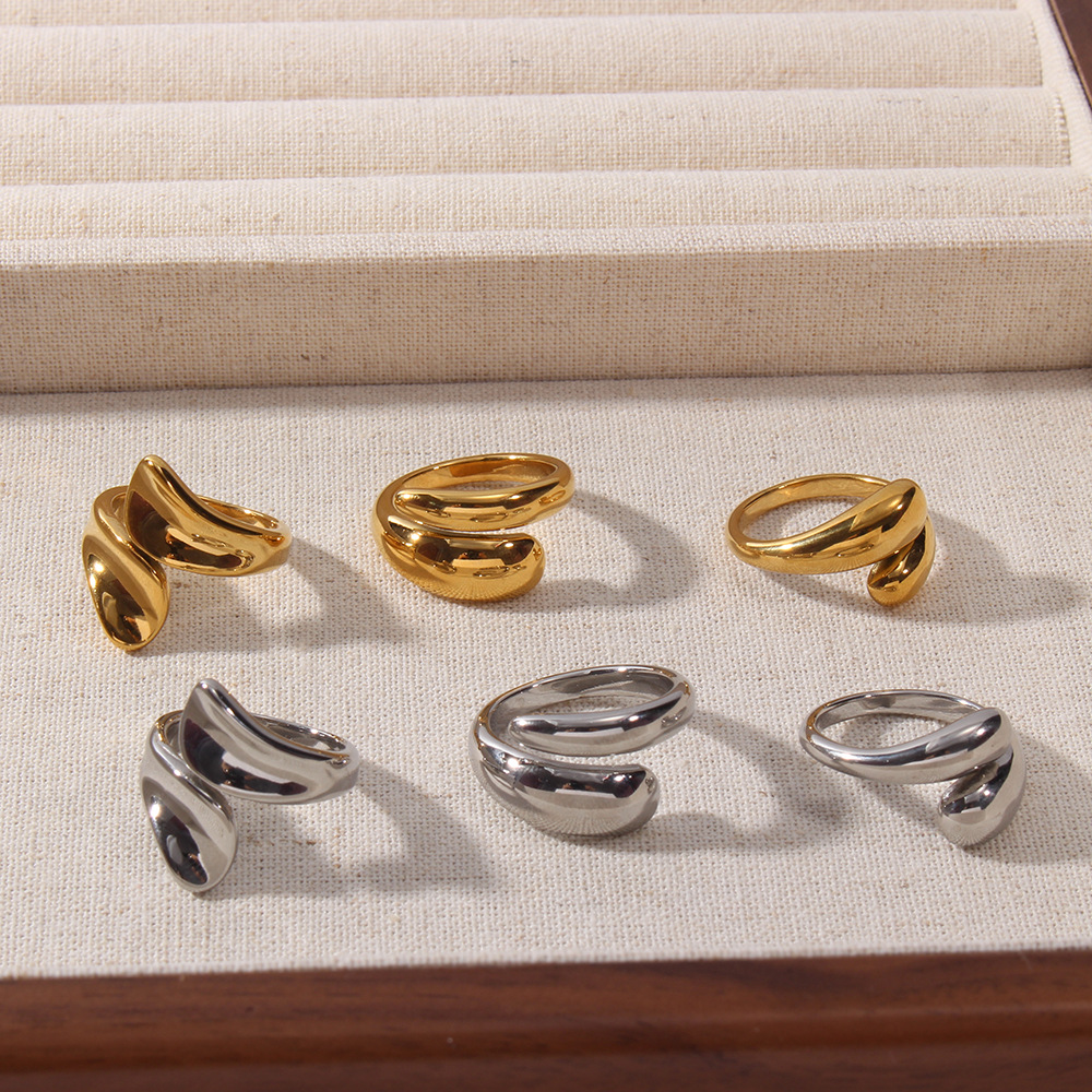 1 Piece Quantity Family Gathering, Date, Tea Party Occasion Wholesale Jewelry IG Style Basic Geometric 304 Stainless Steel 18K Gold Plated Plating Open Rings