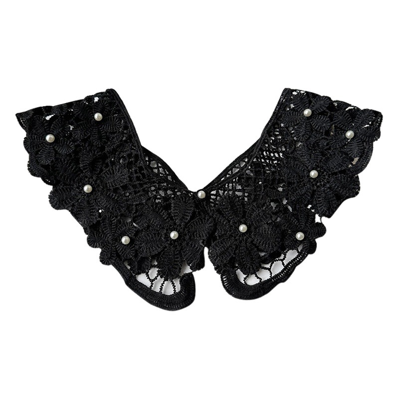Chal de encaje perla falda de camisa de estilo coreano para mujer collar falso decorativo collar de muñeca reductor de edad