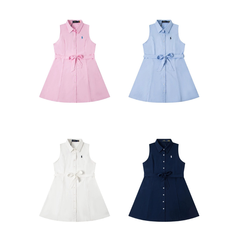 Scan the Qr Code for the 26-Year-Old Brand's New Summer Collection: a Simple and Versatile Embroidered Logo Sleeveless Cardigan Dress with a Turn-Down Collar