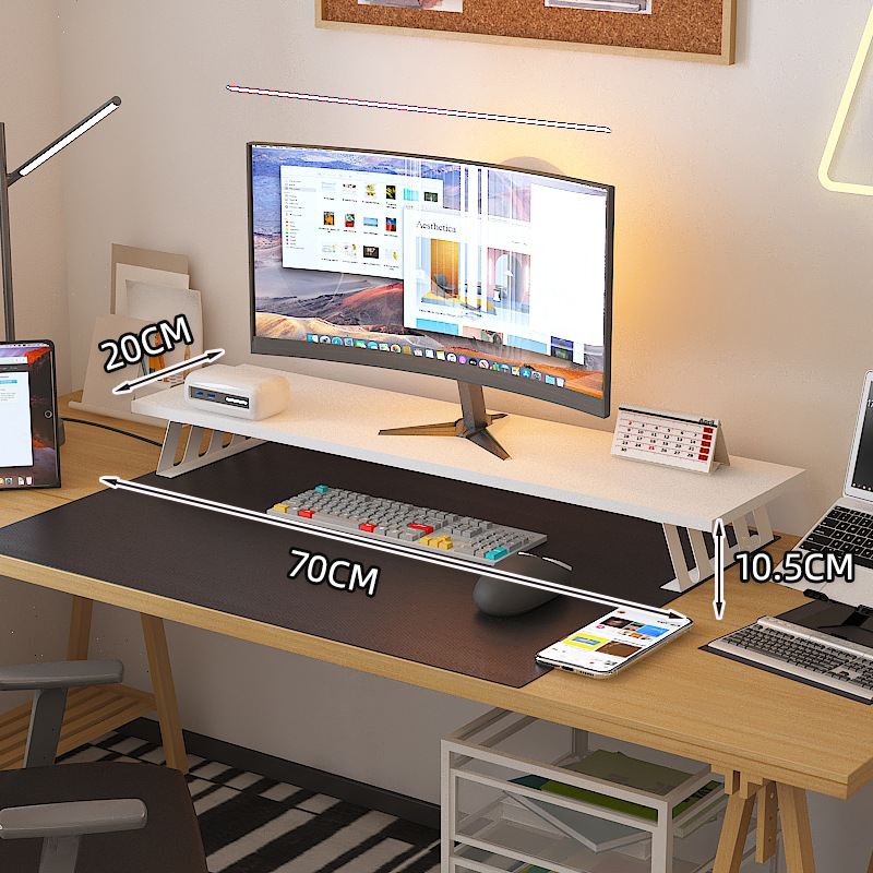 Estante de aumento de computadora Monitor de escritorio Pantalla de escritorio Soporte de pantalla Estante de almacenamiento de escritorio de oficina Estante