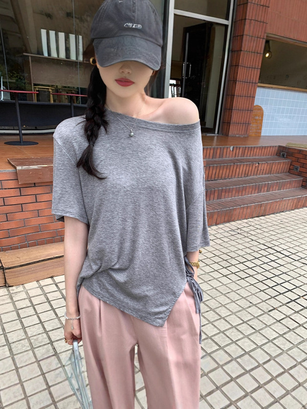 网红甜辣新款不规则防晒宽松设计圆领短袖T恤显瘦夏季上衣女ins潮|undefined