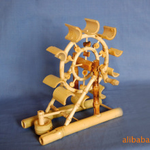 工艺质优竹制水车工艺品 创意DIY竹质工艺品摆件 多规格可选