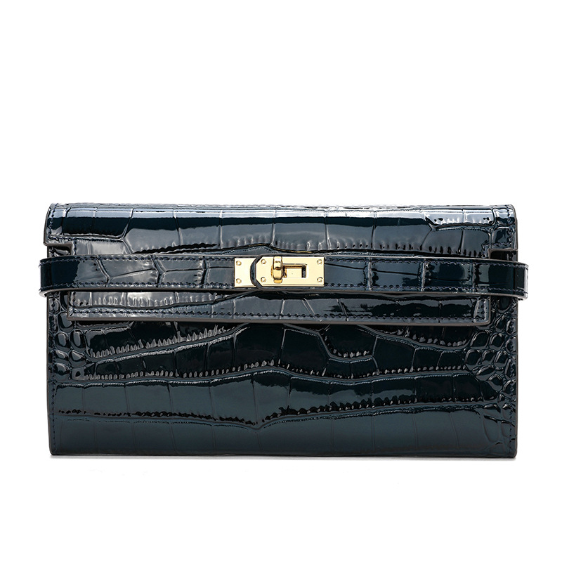 2022新款鳄鱼纹凯莉手包大容量真皮长款女士钱包时尚百搭女式钱夹