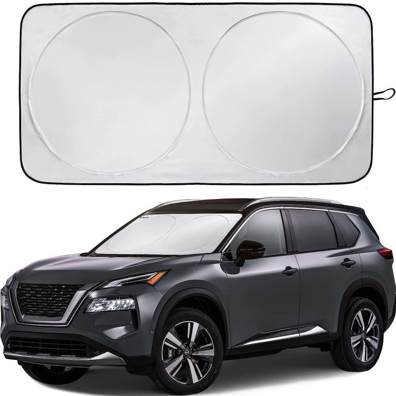Cross-border vehicle sun shield silver cloth sun visor double ring sun shields, multiple cross-border size sun shields