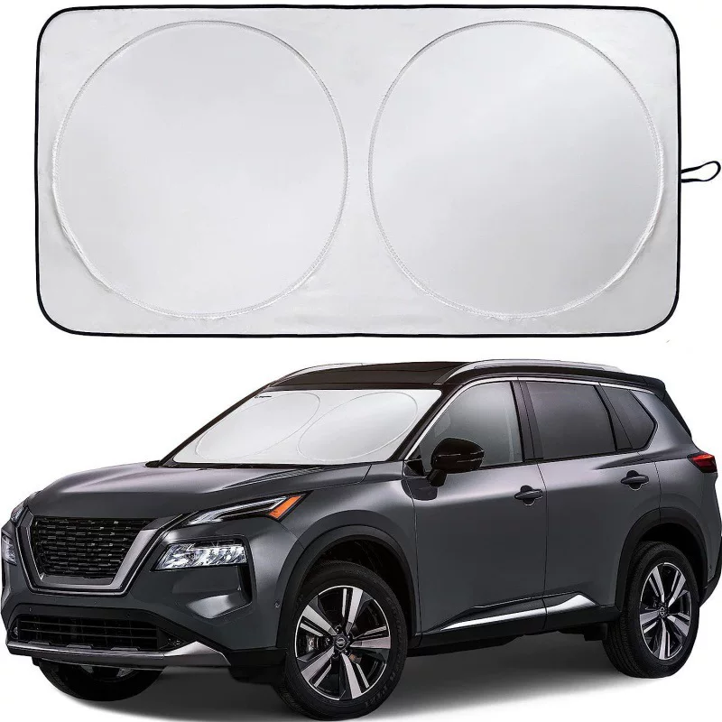 Cross-border vehicle sun shield silver cloth sun visor double ring sun shields, multiple cross-border size sun shields