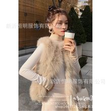 2025秋冬新款仿狐狸毛皮马甲短款毛毛背心韩版加厚毛绒绒外套上衣