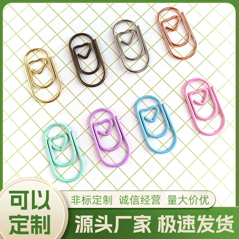 Мини-скрепка для бумаги цвета макарон в форме сердца, милая маленькая скрепка для бумаги, красочная скрепка для бумаги, U-образная игольная закладка