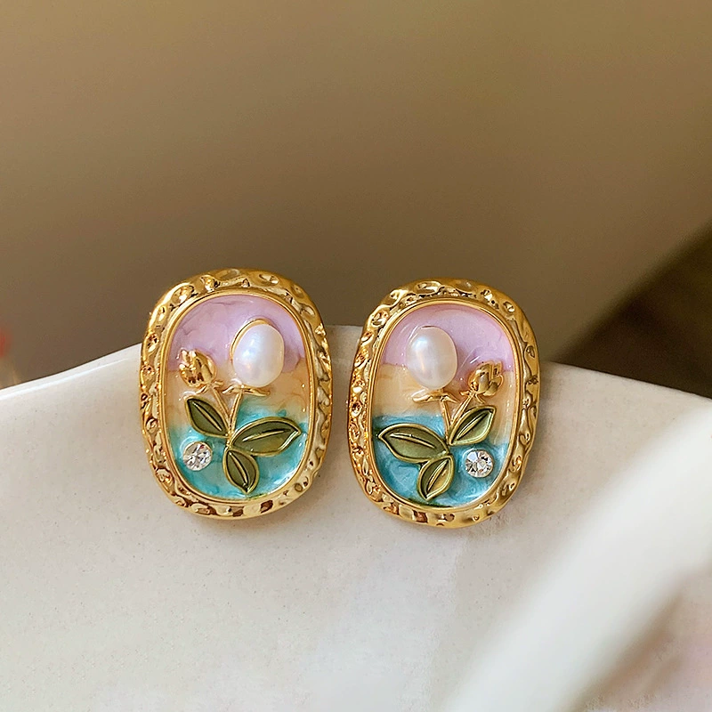 Серебряная игла, летние универсальные серьги с цветочным дизайном, стиль легкой роскоши, высокого качества, оптовая