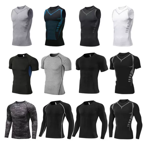 European and American Cross-Border Elastic Quick-Drying Bodysuit Pro Sports Fitness Clothing Sweat-Absorbent Breathable Base Layer Fitness Training Clothing