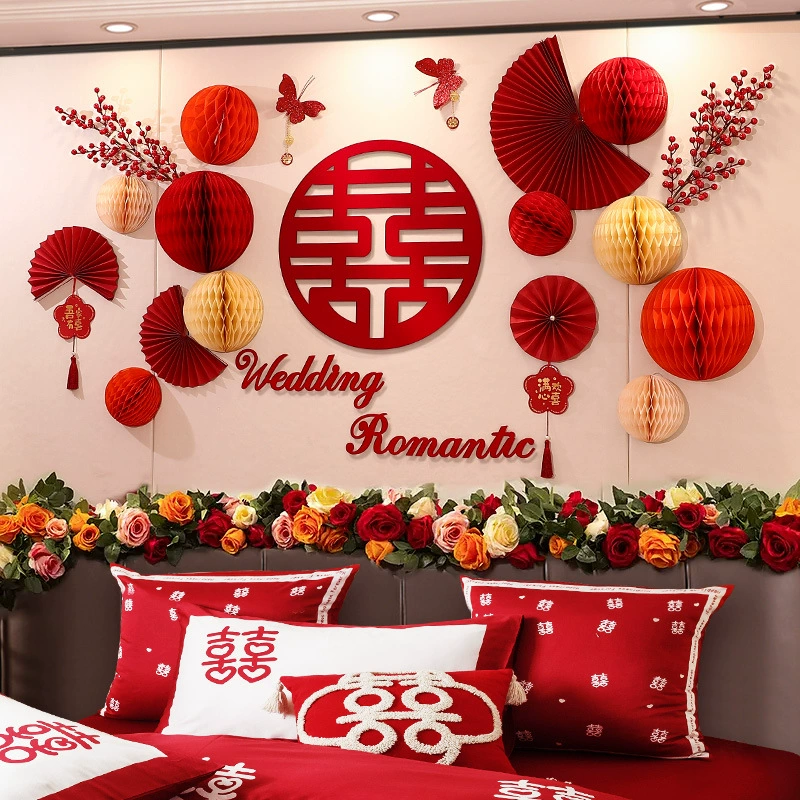 Прикроватное украшение свадебной комнаты обустройство женской спальни новый дом мужская свадьба