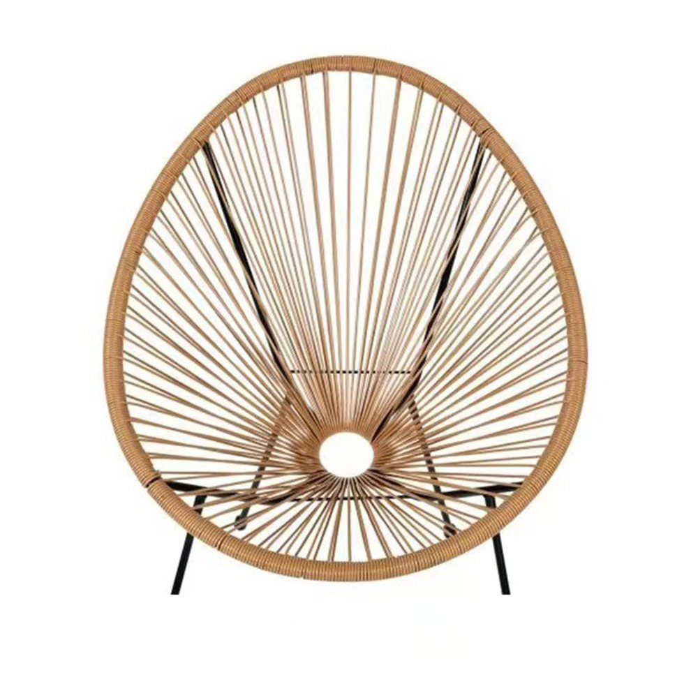 Silla de relajación de balcón para una sola persona silla de respaldo de caña al aire libre silla de playa huevo estilo silla mecedora solar image 14