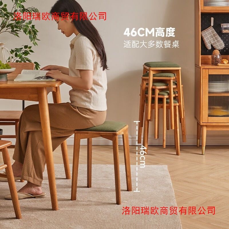 無垢材のソフトシートスツールは積み重ね可能、モダンでシンプルな家庭用ダイニングテーブルと椅子、リビングルームの小さなベンチ、シンプルなコーヒーテーブルと正方形のスツール|undefined
