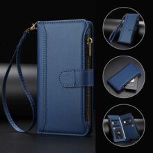 适用Tecno Camon40九卡拉链包手机壳Hot9斜挎皮套传音30C保护套