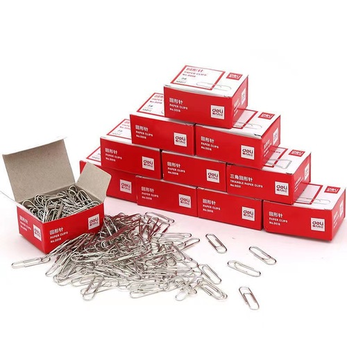 Deli paper clips 0018 paper clips 100 pieces/box paper clips student office financial supplies electroplated surface