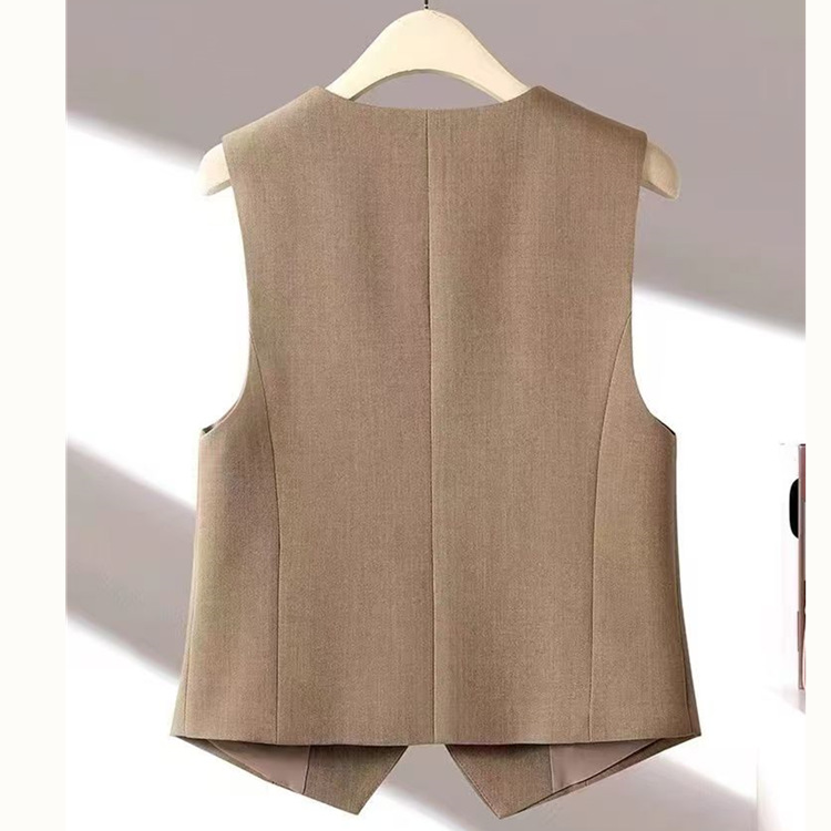 Suit vest, short-style waistcoat, versatile slim-fit spring/autumn sleeveless bolero jacket