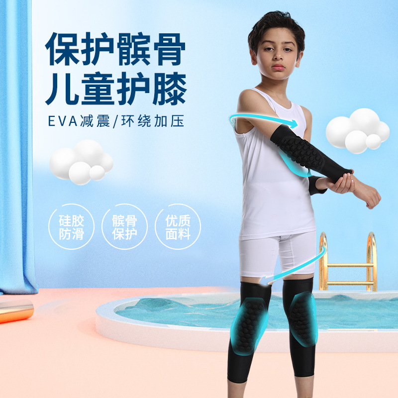 Wholesale Anti-collision Football Basketball Football Knee Pads Children's Sports Knee Pads Elbow Pads Warm Cycling Running Protective Gear Set