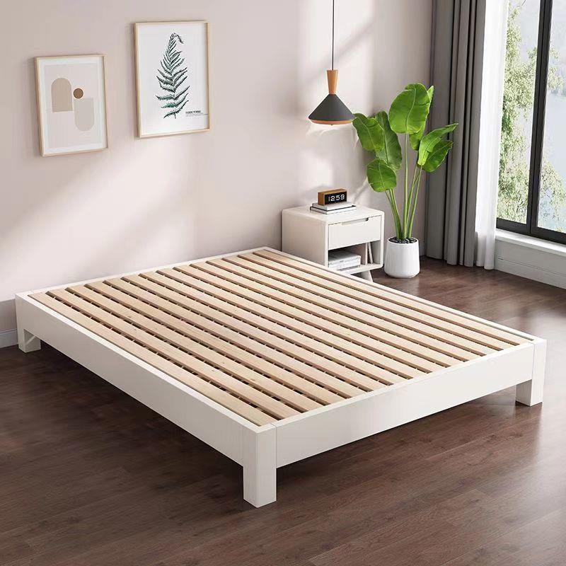 Cama de tatami sin cabeza de cama para alquilar cama doble, marco de cama a prueba de humedad, marco de cama moderno y simple.