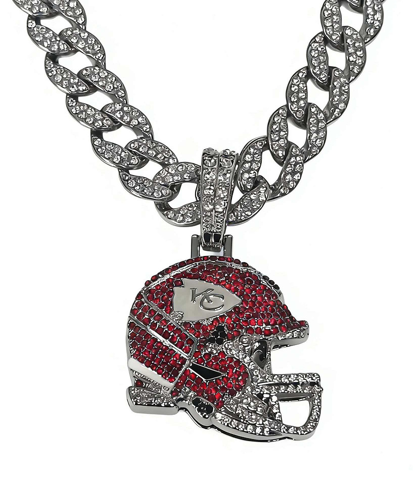 Europa y América Hip-Hop Viento lleno de diamantes Cuban Chain Jefes Colgante Casco Collar de hombre 1688 Joyas de aleación personalizadas