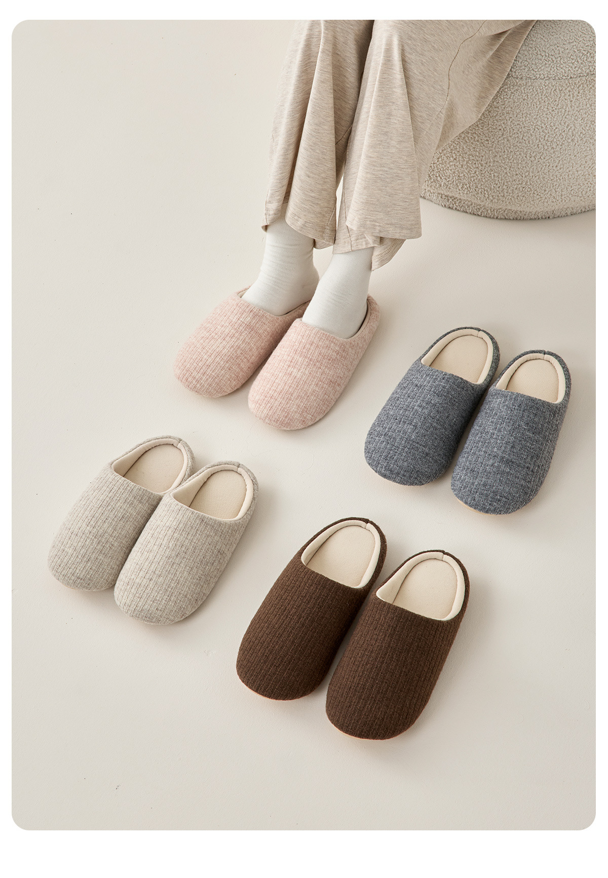 Unisex tofflor för alla årstider med mjuk sula för hemmet_voghion.com