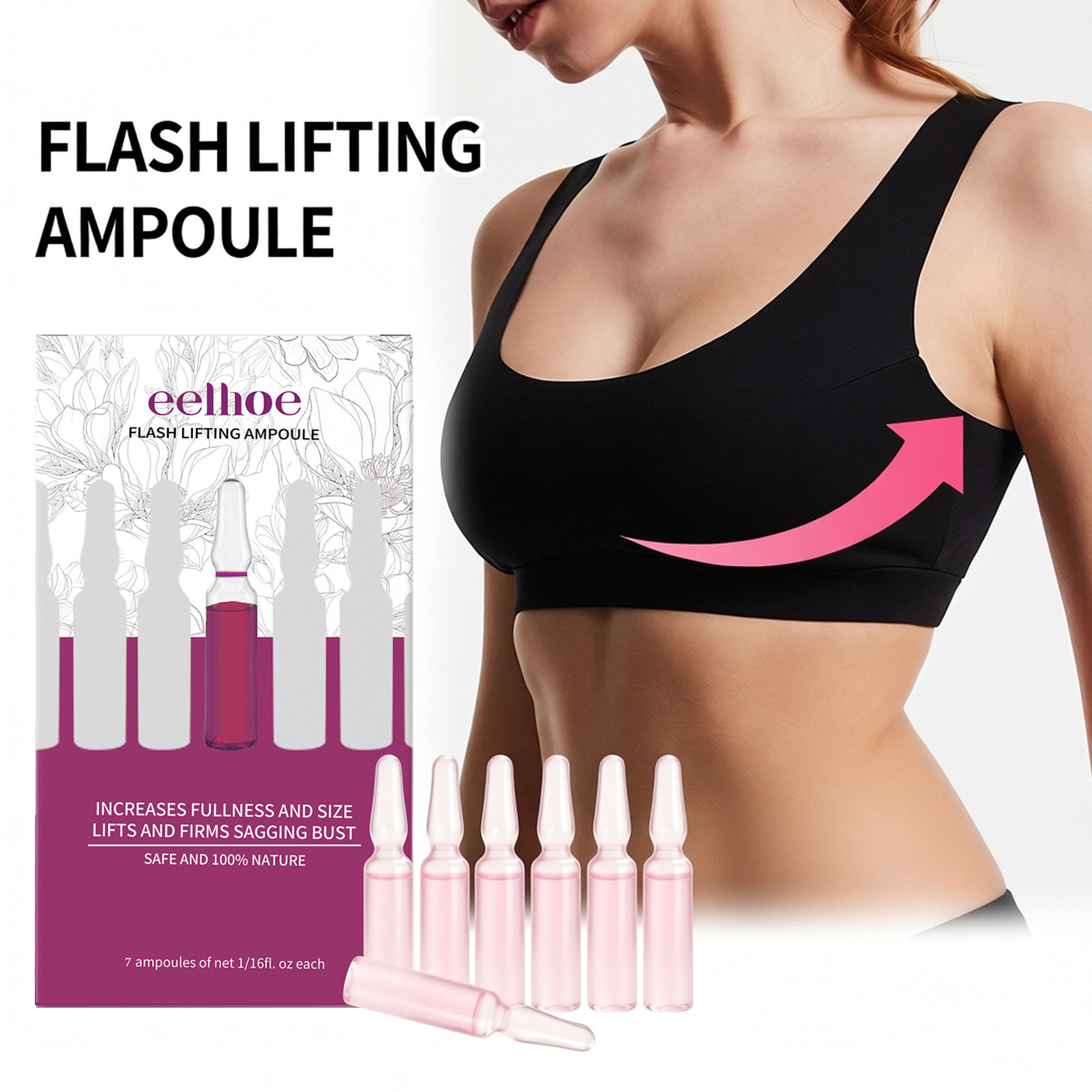 Eelhoe Breast Softening Care Ampoule Softens Skin, Refreshes, Moisturizes, and Leaves Skin Delicate, Hydrated, and Translucent. Ampoule Essential Oil