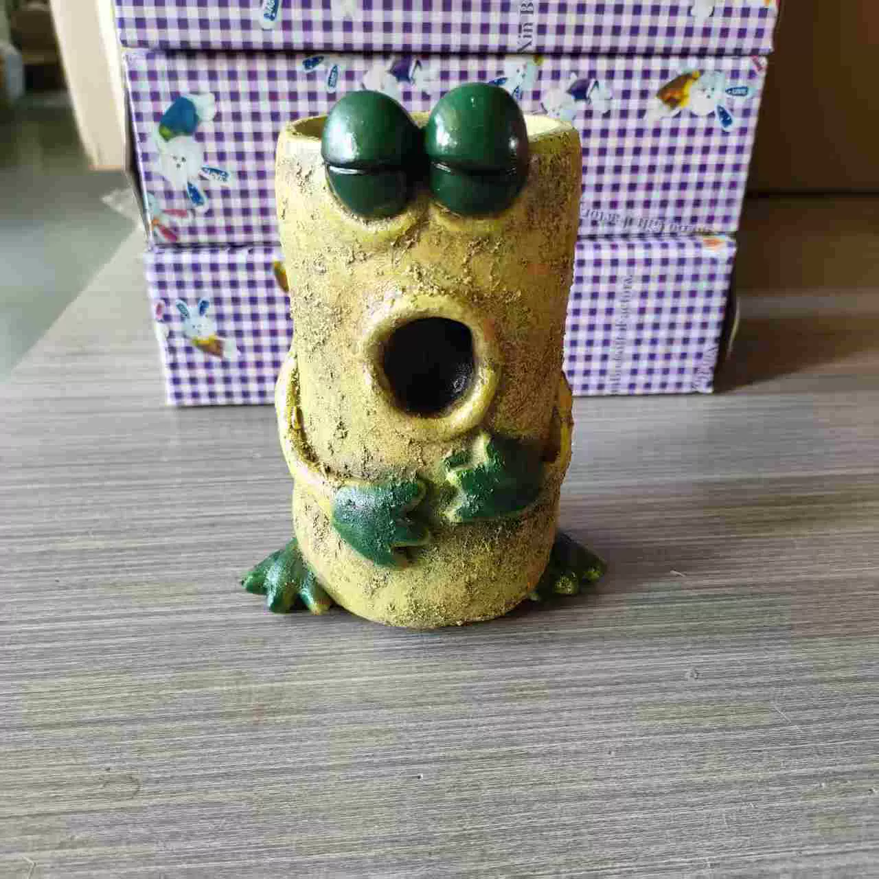 解压青蛙表情树脂工艺品创意搞怪青蛙款表情多肉家居庭院花盆摆件