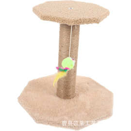 跨境宠物猫爬架小型剑麻柱猫爬架猫玩具简约吊饰款猫抓板批发